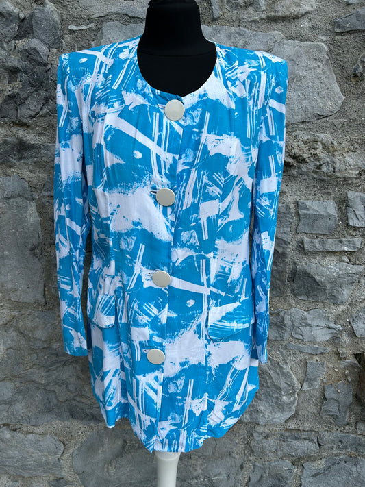 90s blue abstract jacket uk 8-10
