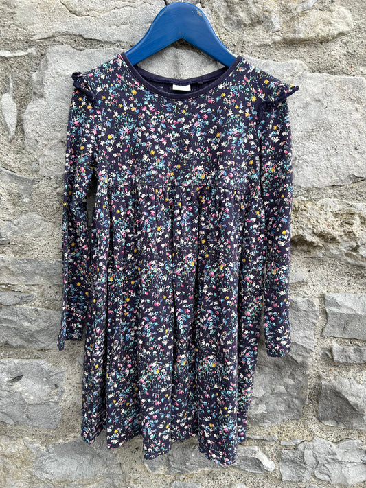 Tiny flowers navy dress  5-6y (110-116cm)