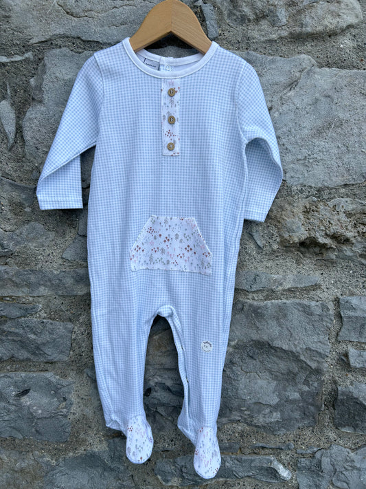 Blue check onesie 6m (68cm)