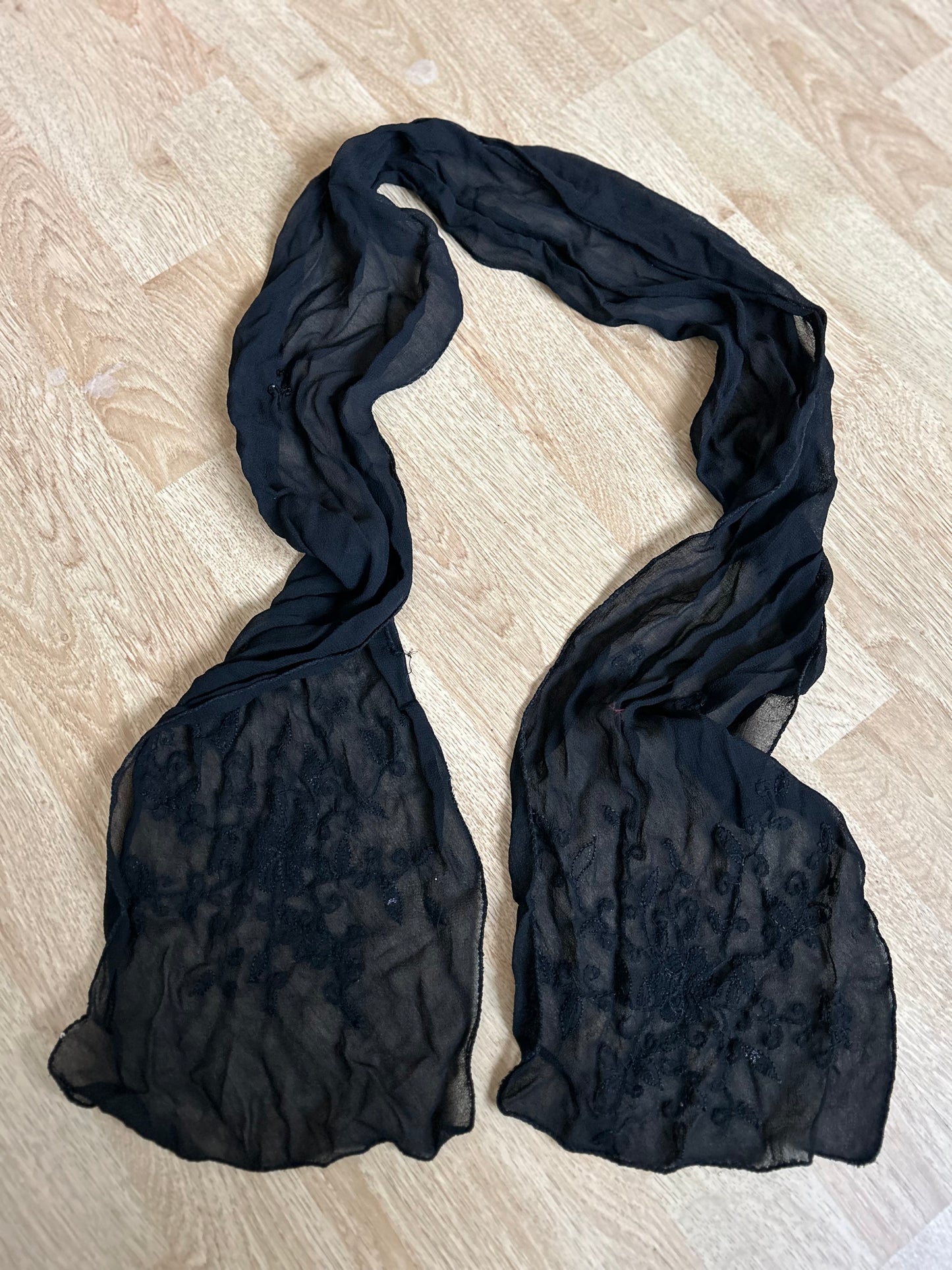 Black sequin scarf