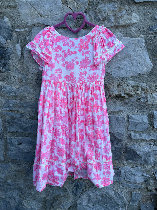 Pink flowers dress  4-5y (104-110cm)
