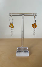 Load image into Gallery viewer, Amber&amp;silver Hoop earrings
