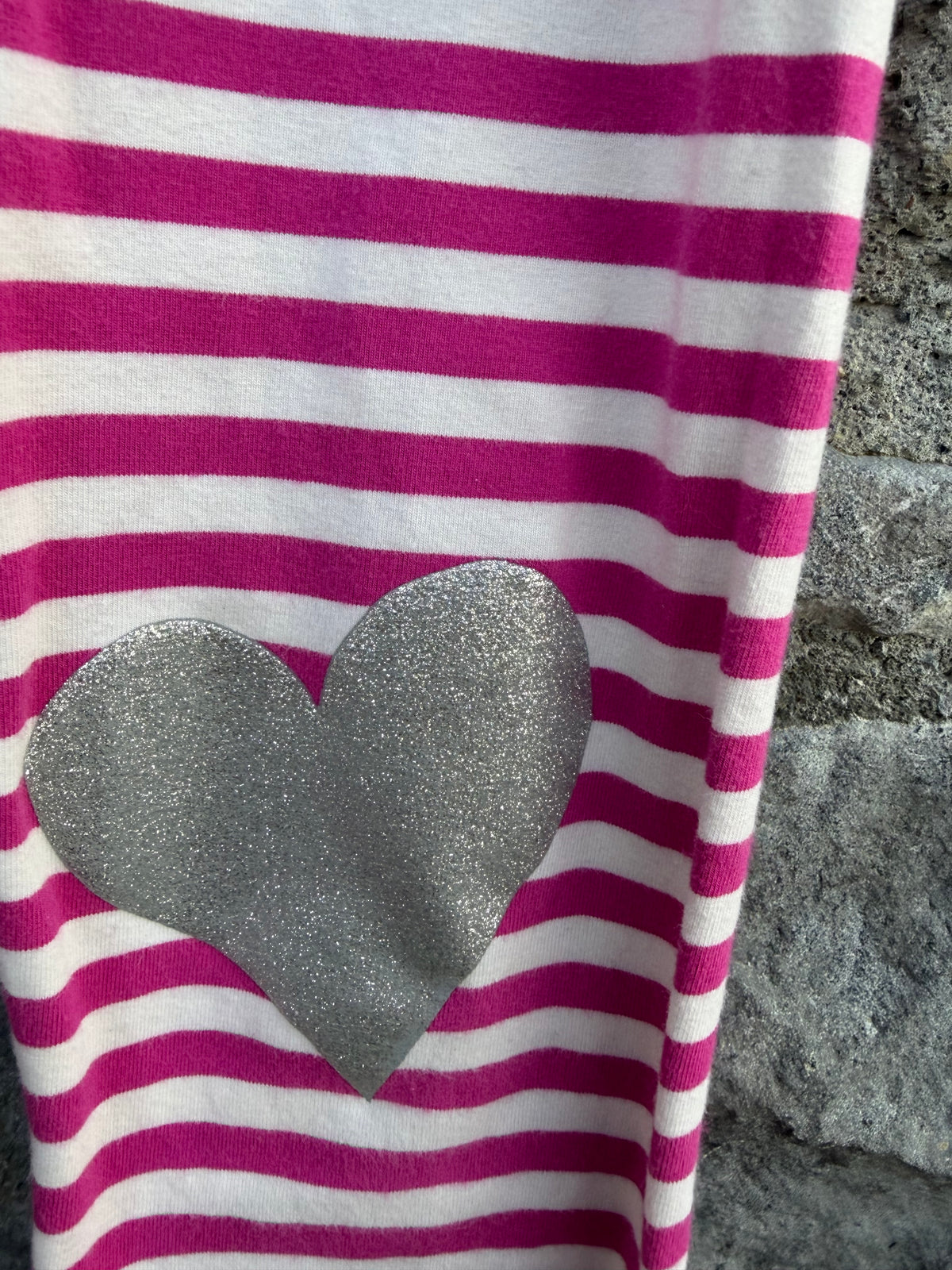 Pink stripy leggings  6-7y (116-122cm)