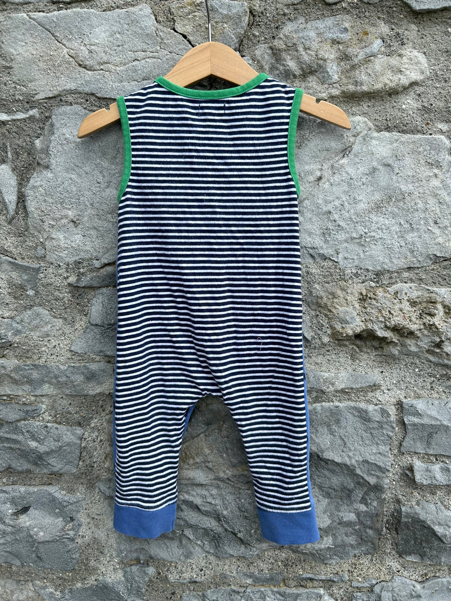 Anchor blue dungarees  3-6m (62-68cm)