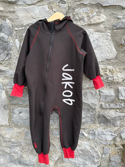 Black soft shell onesie  3y (98cm)