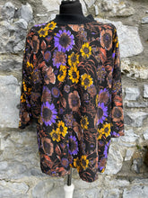 Load image into Gallery viewer, 80s purple&amp;brown top uk 12-14
