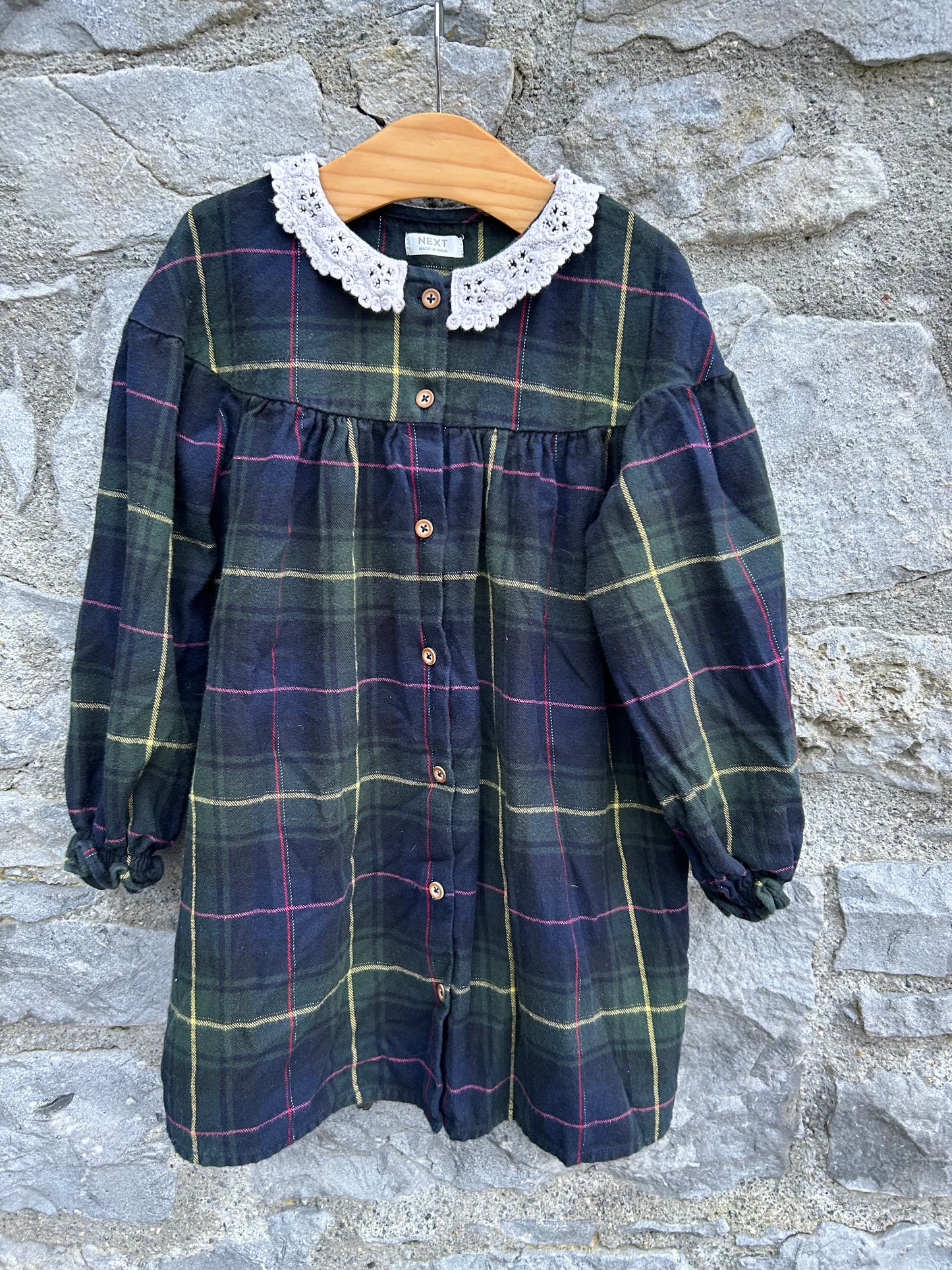 Green check dress  4-5y (104-110cm)