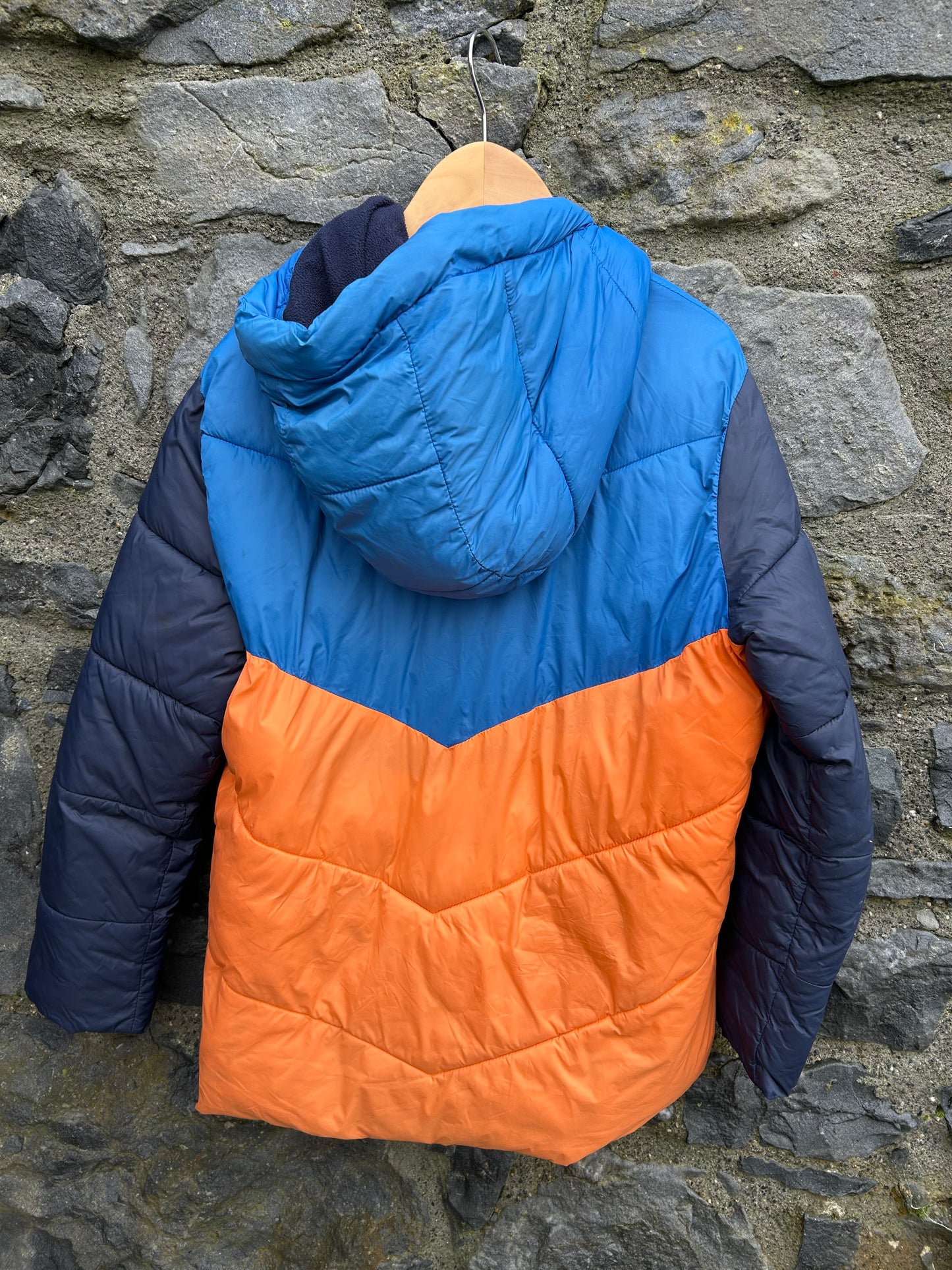 Navy&orange puffy jacket  10-11y (140-146cm)