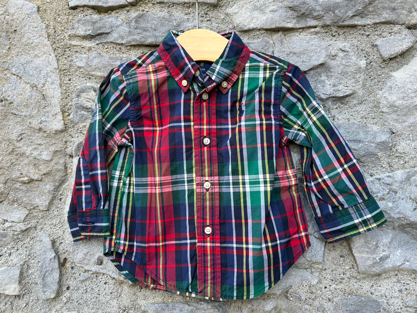 RL red check shirt&cord dungarees  12m (80cm)