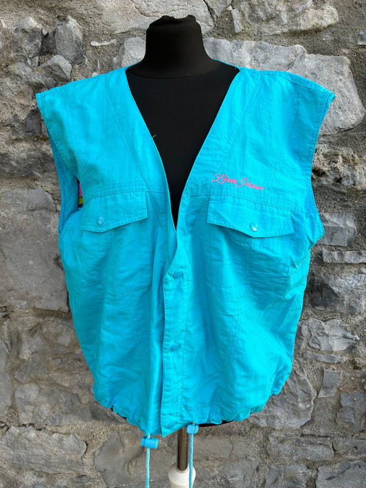 80s teal gilet Small