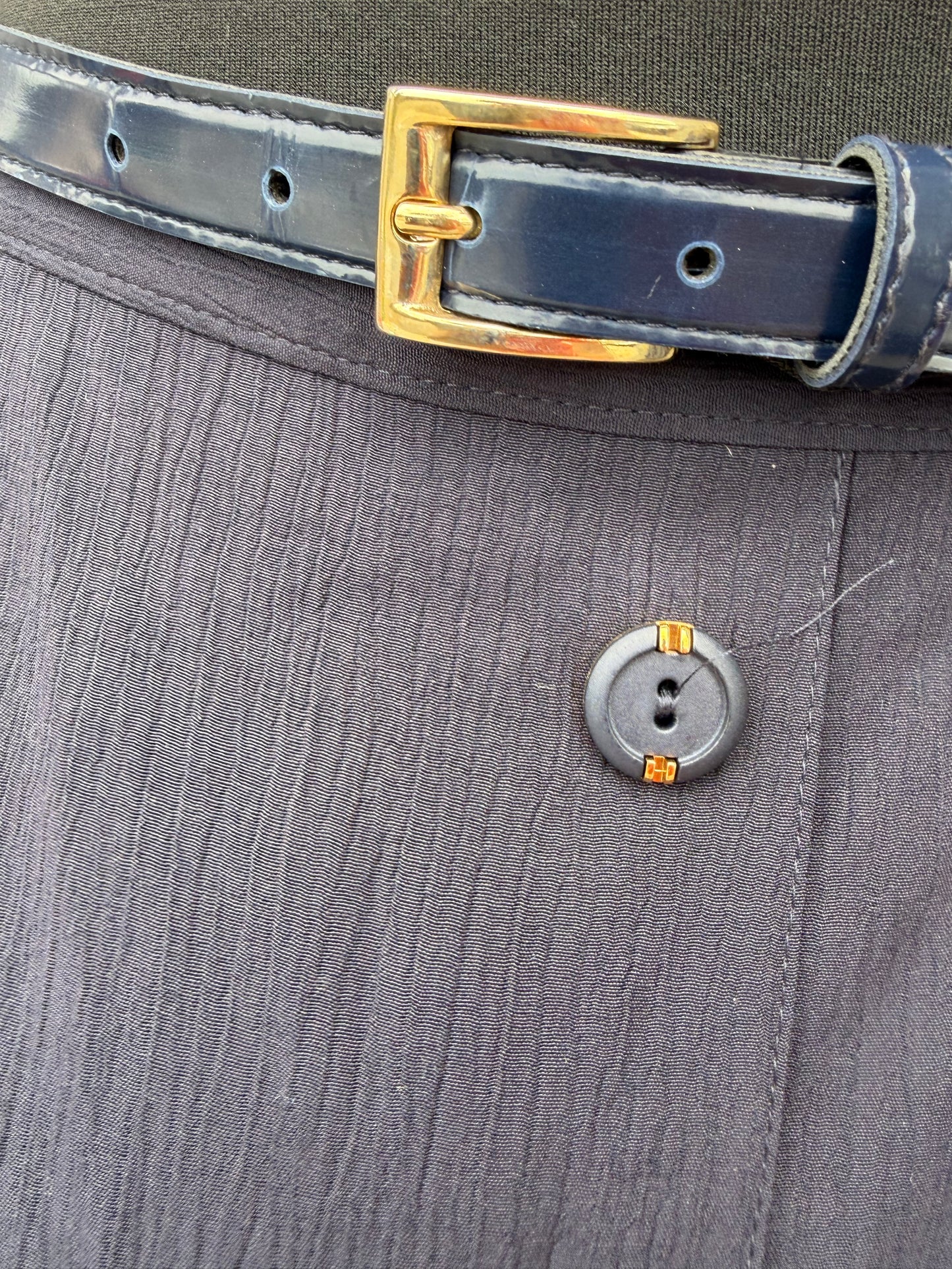 90s navy button up skirt uk 10