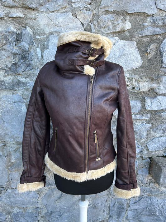 Brown aviator lined jacket uk 6-8