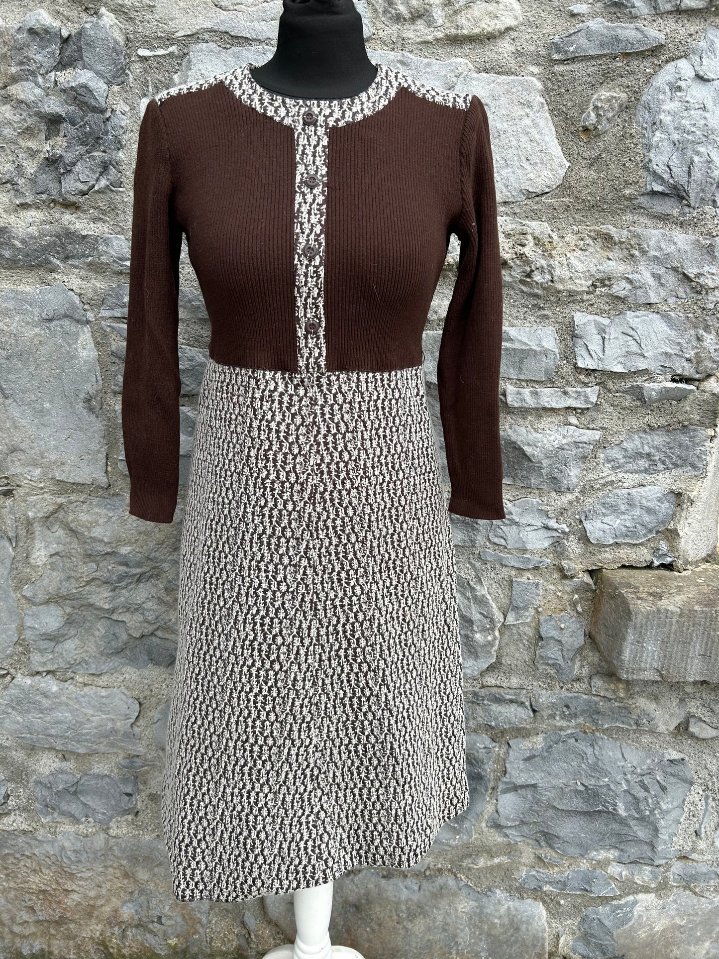 70s brown dress uk 8-10