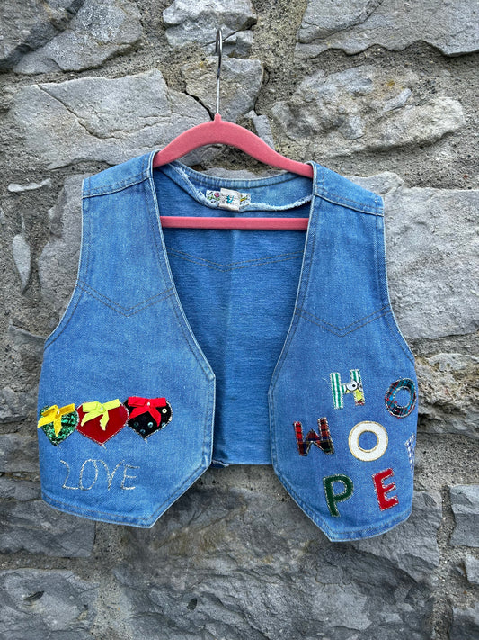 80s denim waistcoat  8-10y (128-140cm)