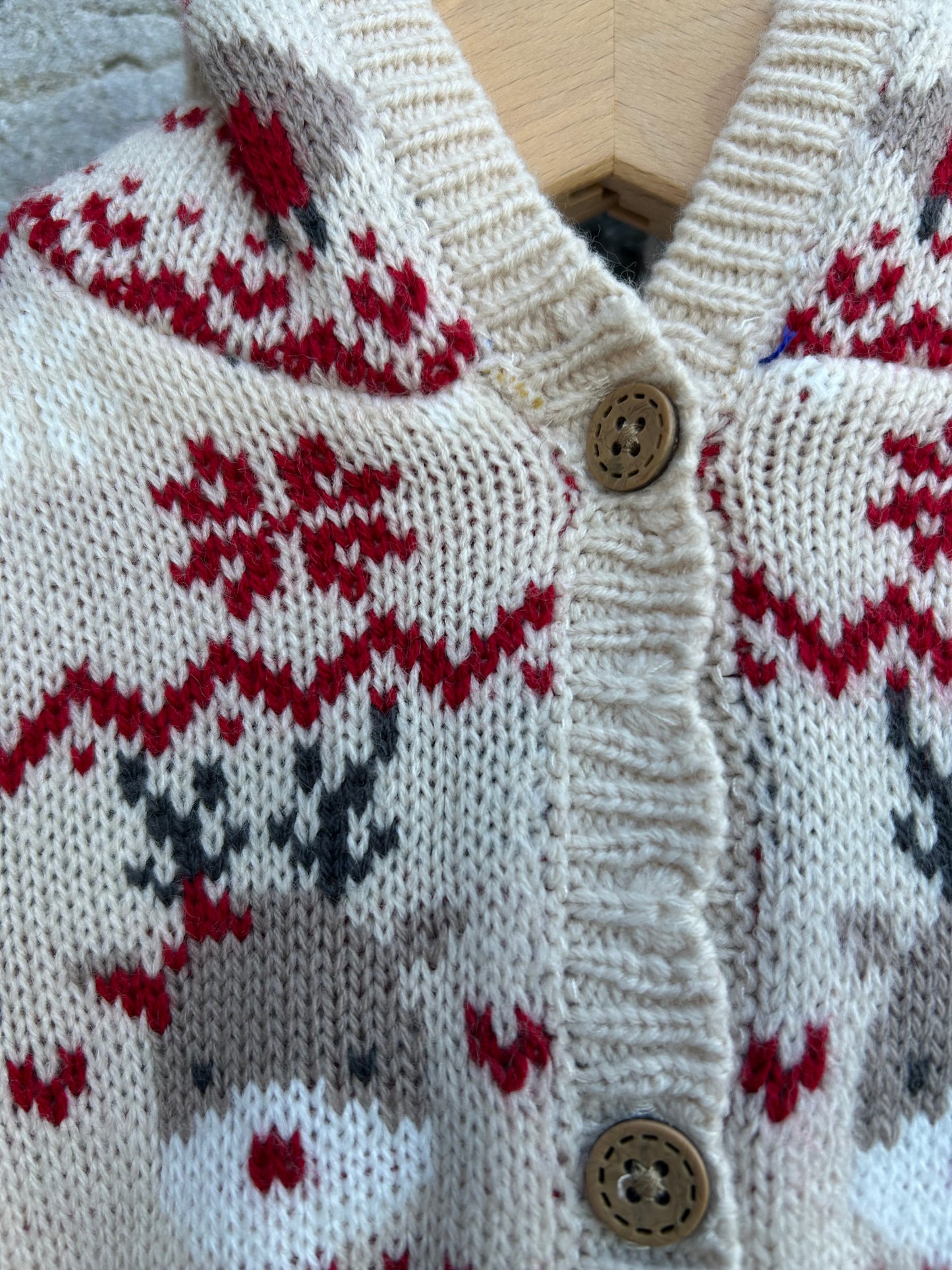 Reindeer beige hooded cardigan 9-12m (74-80cm)