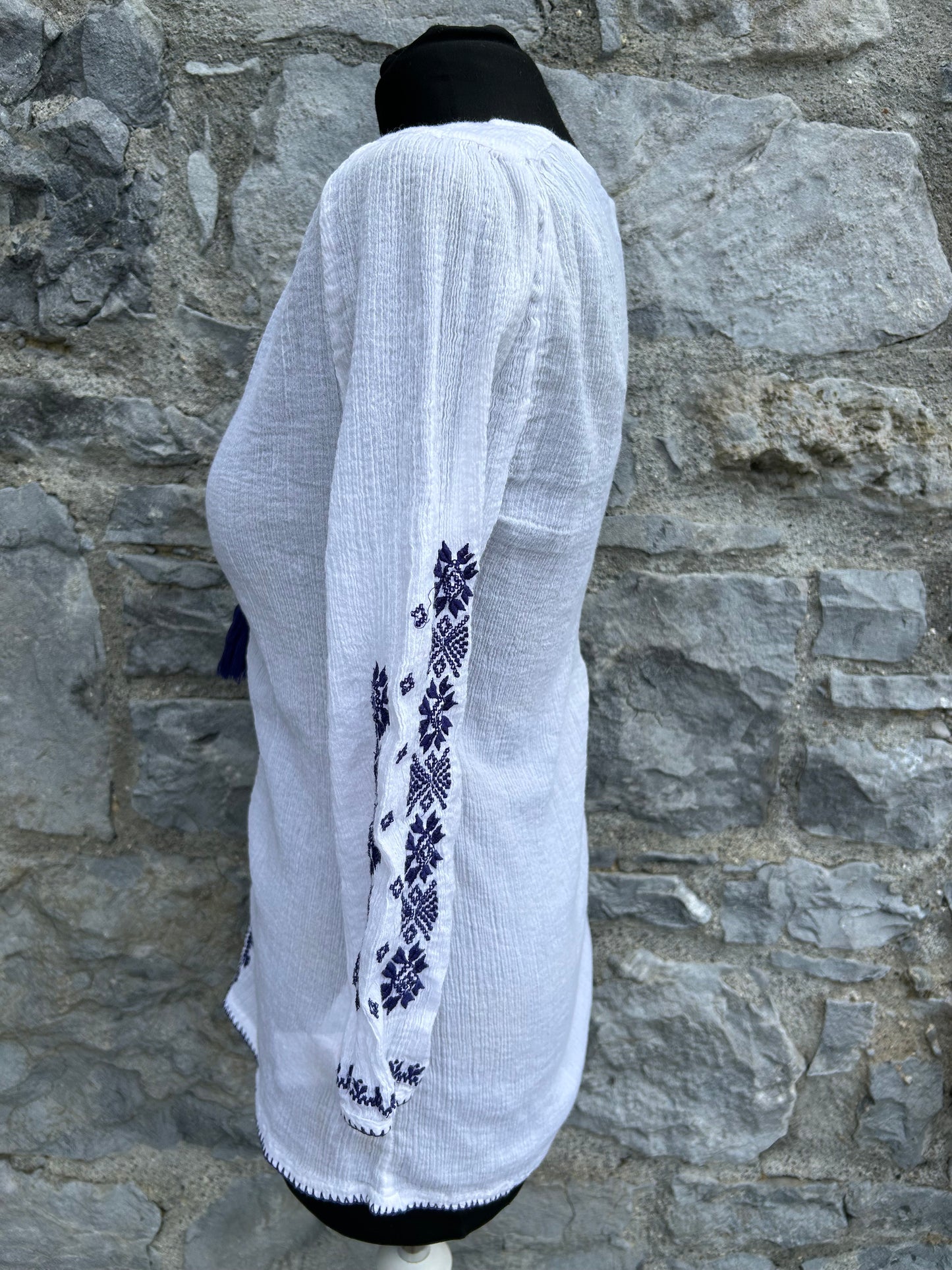 White embroidered blouse uk 8