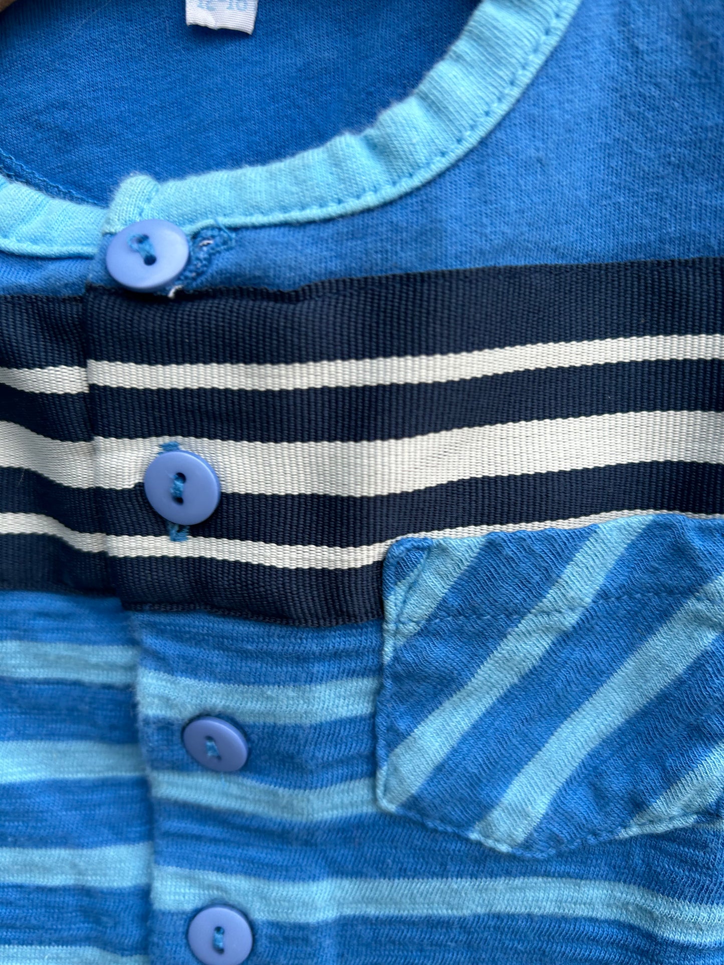 Blue stripy rompers  12-18m (80-86cm)