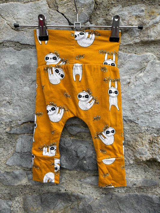 Sloths mustard pants 0-3m (56-62cm)