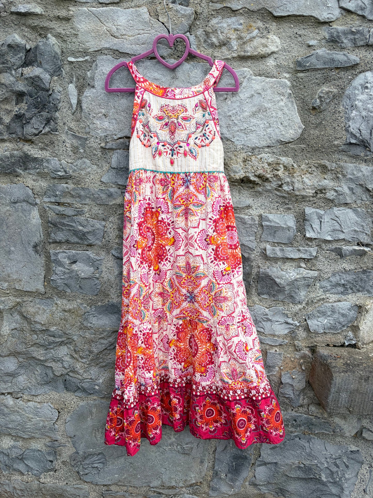 boho-style maxi mandala dress  9y (134cm)