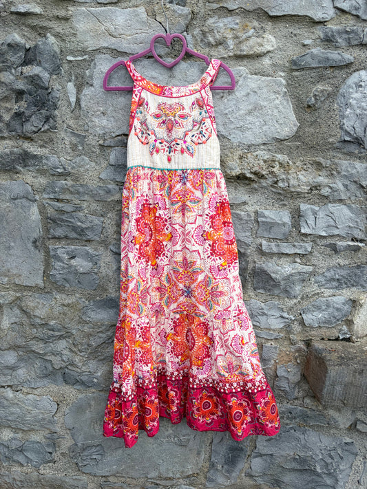 boho-style maxi mandala dress  9y (134cm)