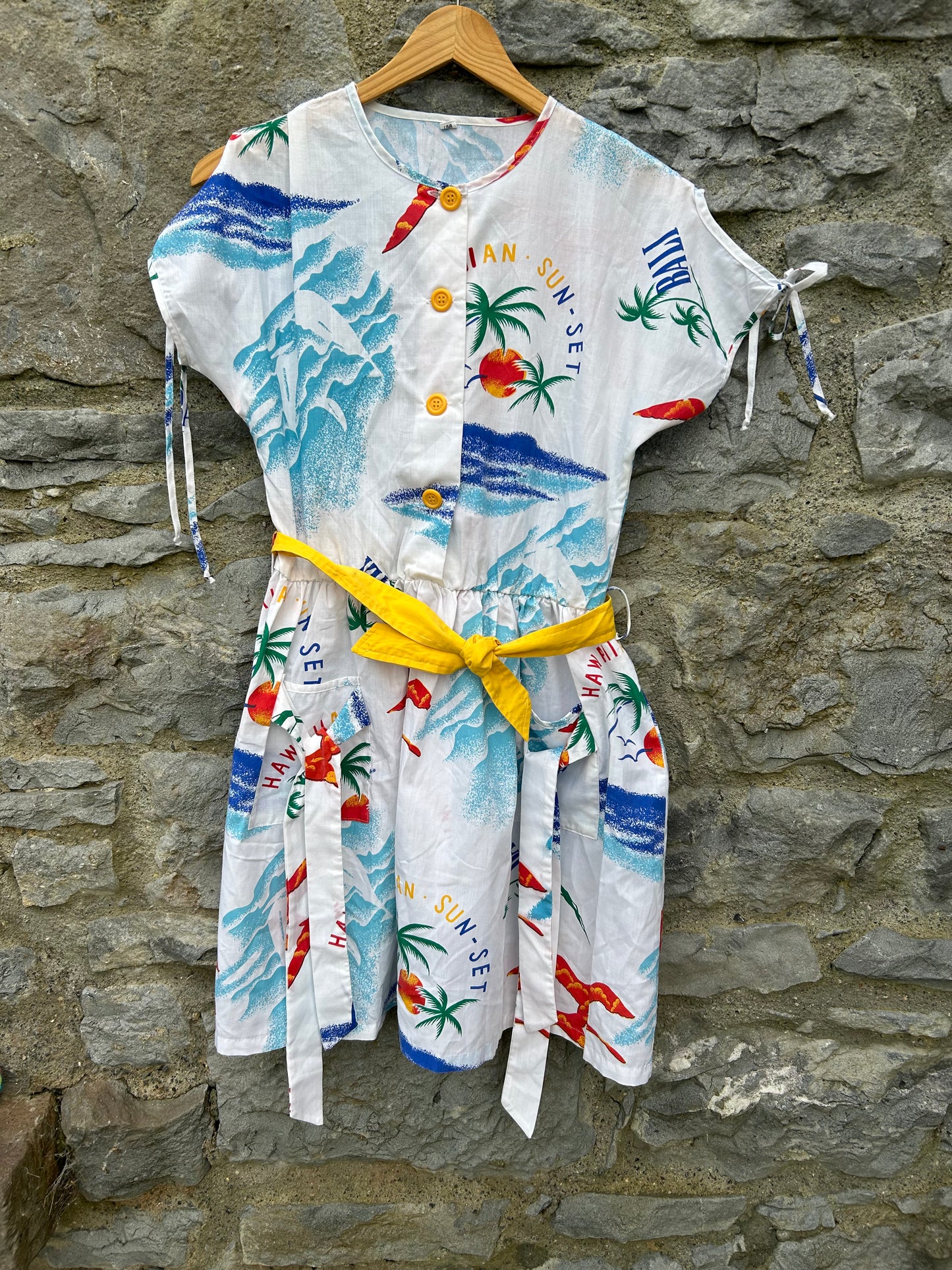 80s Hawaii sunset dress 12-13y (152-158cm)