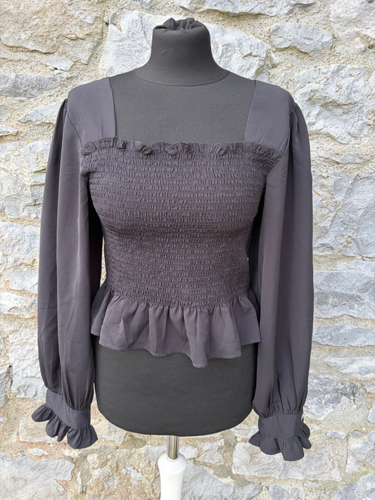 Black shirred top uk 10