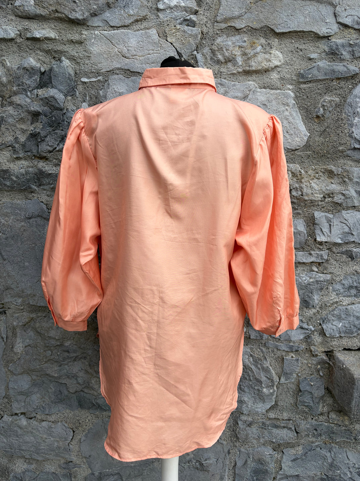 80s peach satin blouse uk 14