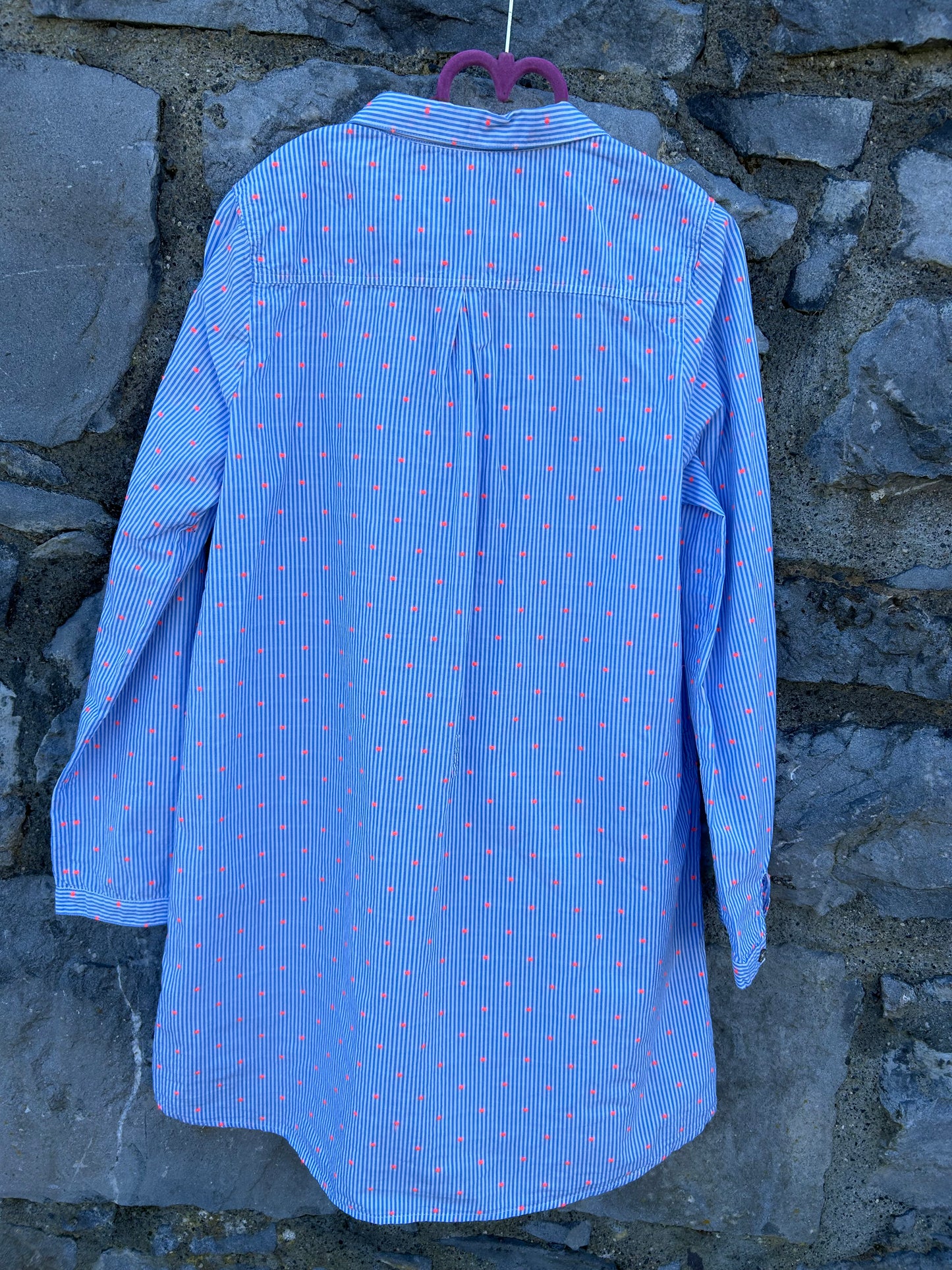 Blue stripy shirt dress  12-13y (152-158cm)