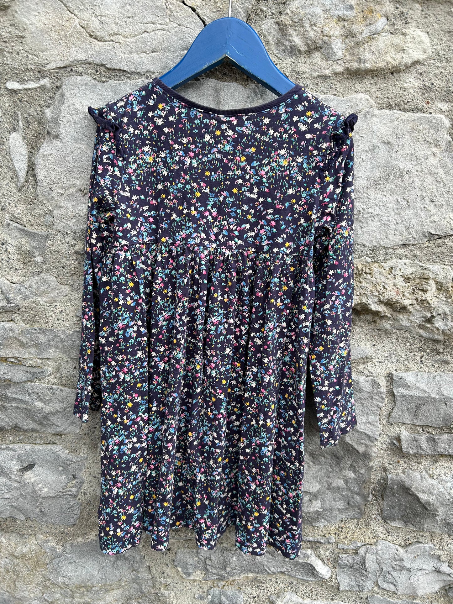 Tiny flowers navy dress  5-6y (110-116cm)