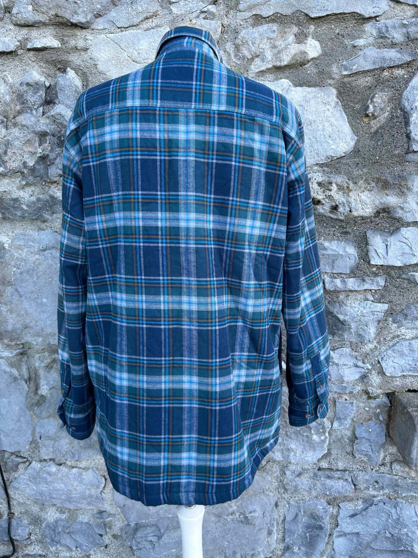 Blue check flannel lined shirt Small