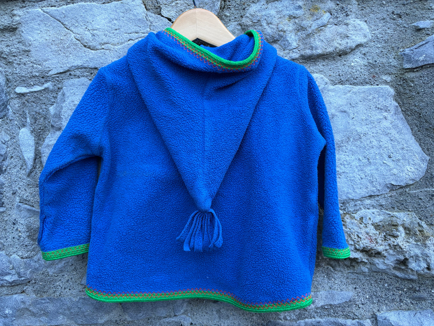 Fox blue fleece hoodie 6m (68cm)
