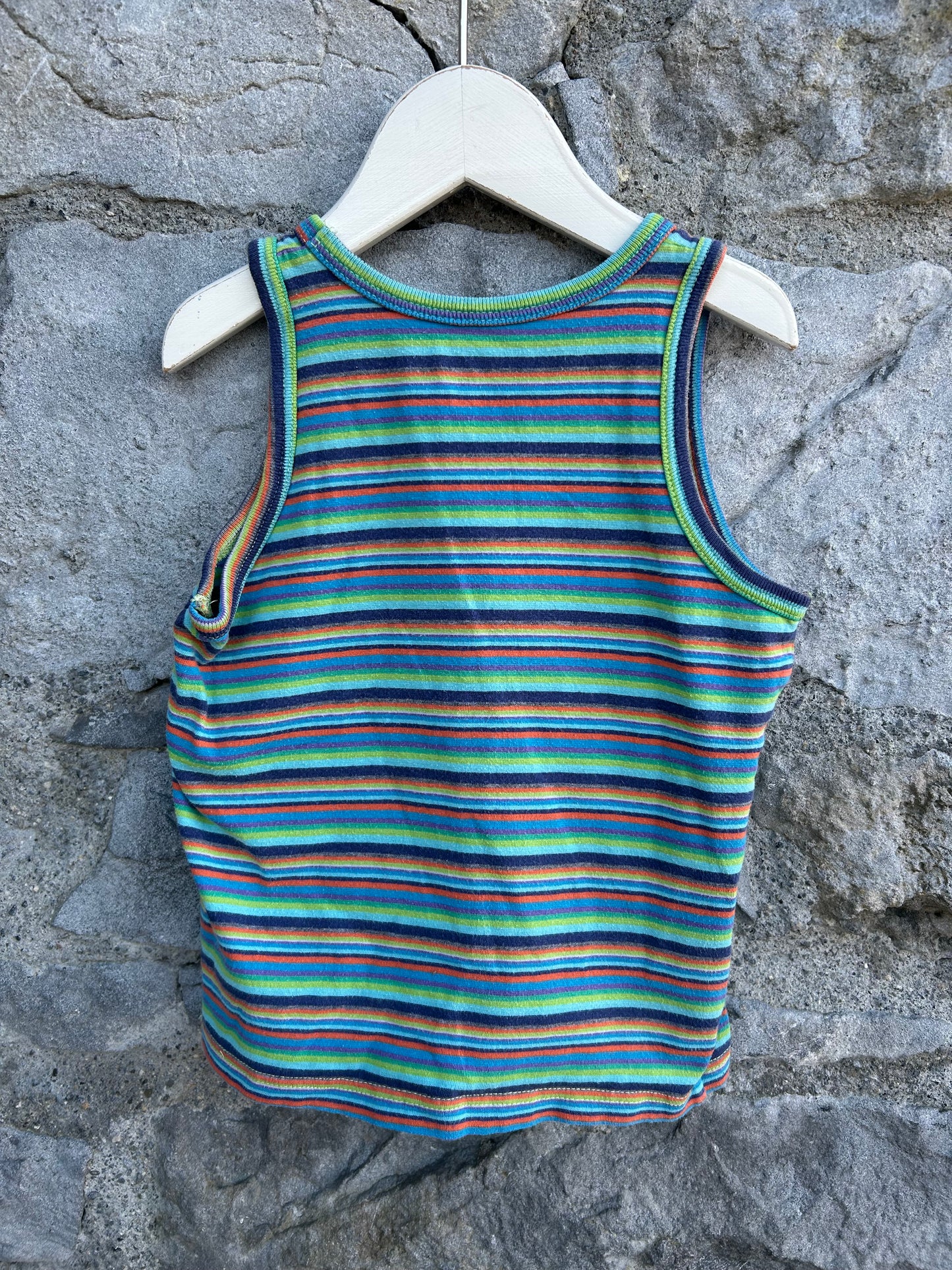 Green stripy tank top  18-24m (86-92cm)