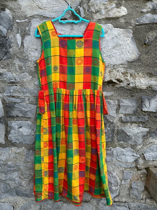 80s green&red pinafore  7-8y (122-128cm)