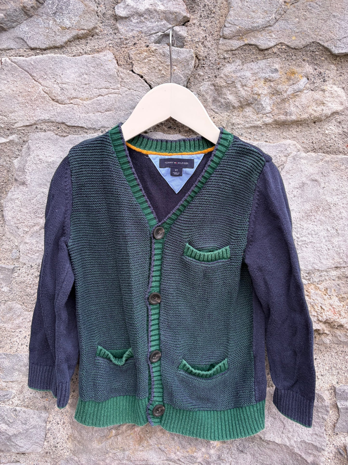 Navy&green cardigan 3y (98cm)
