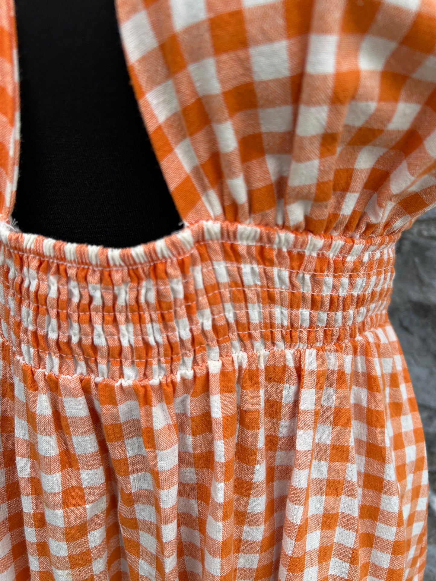 Orange check maxi dress uk 10-12