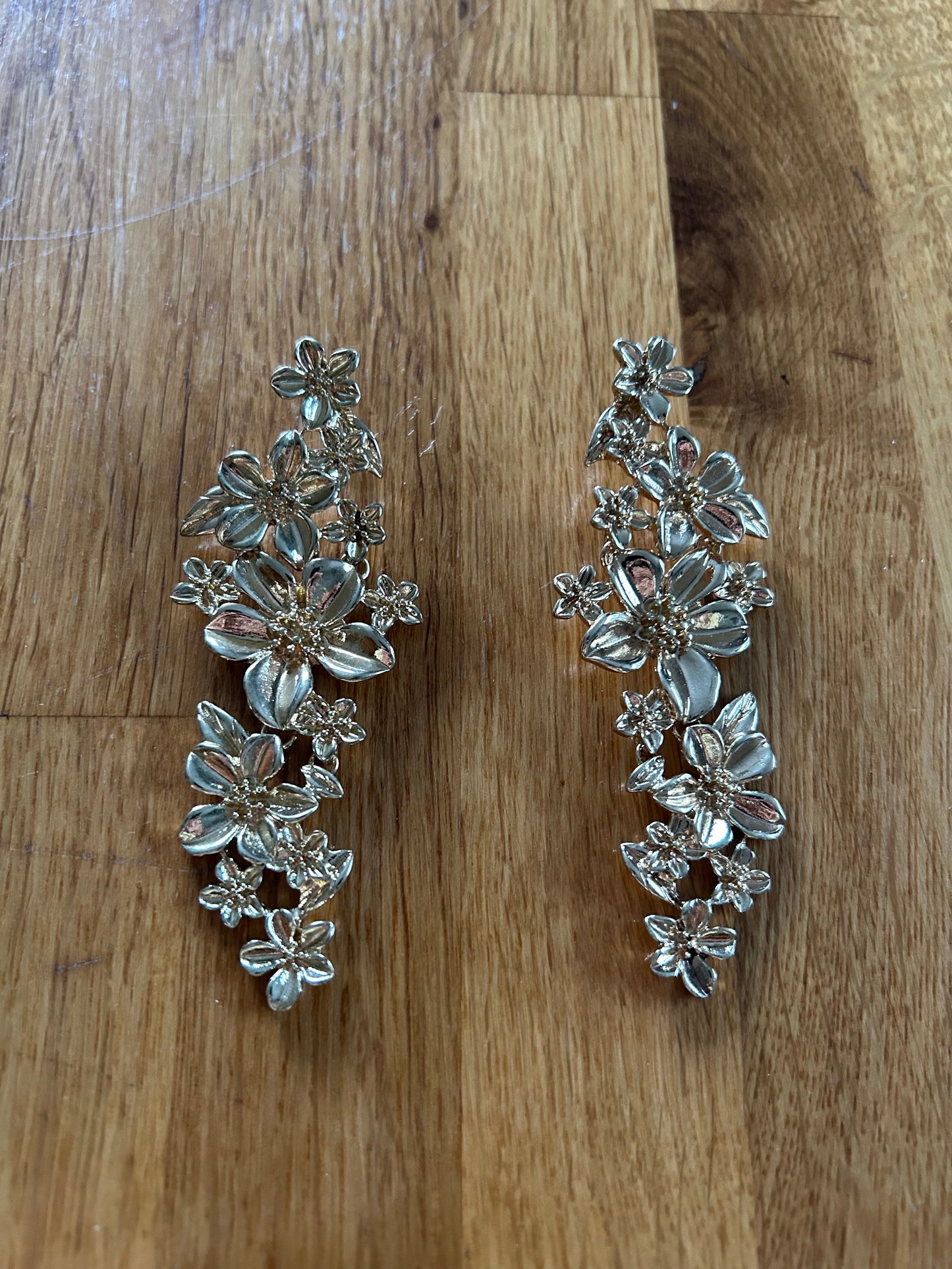 Gold floral earrings
