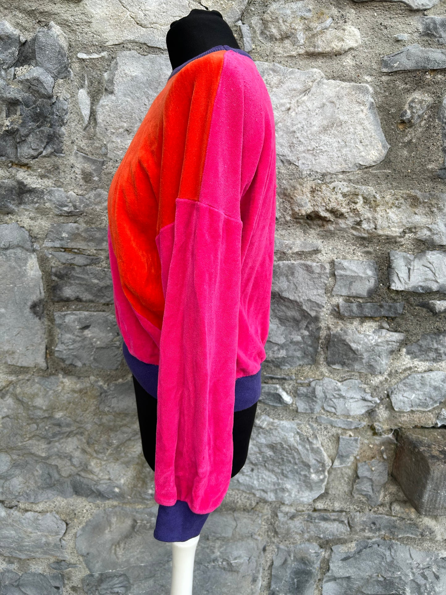 Pink&orange velour sweatshirt uk 8-10