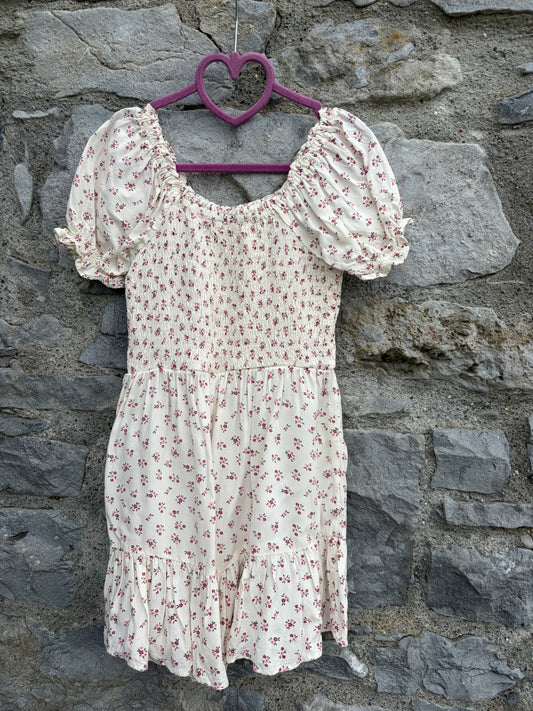 Cream floral jumpsuit  8y (128cm)