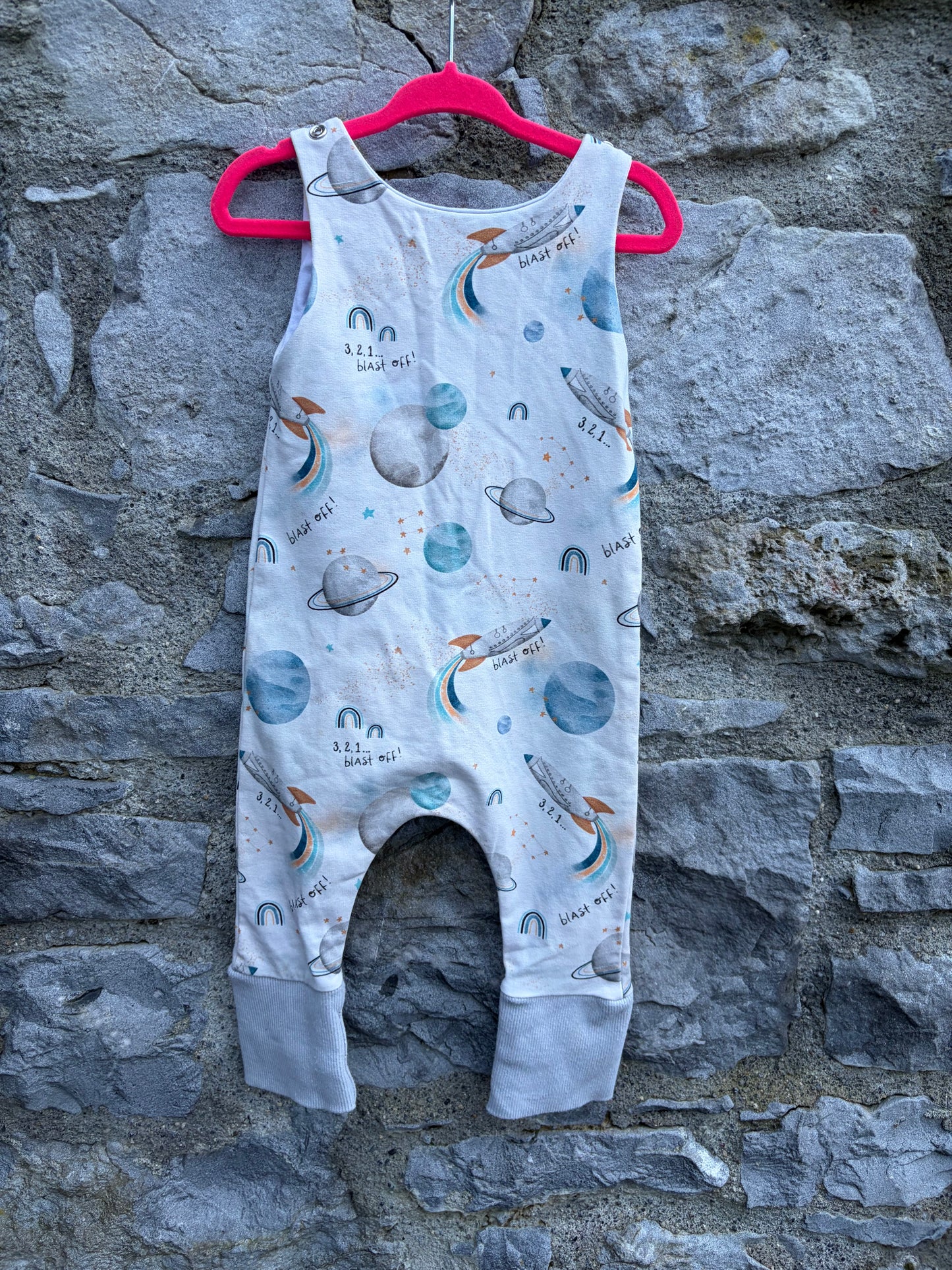 Space ivory dungarees 3-12m (62-80cm)