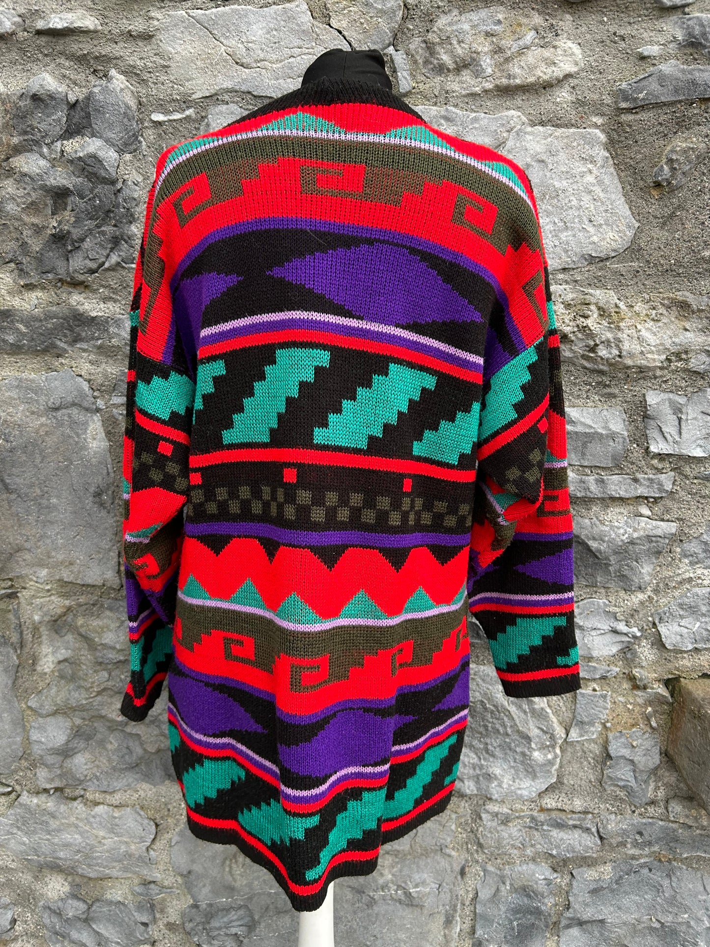 80s colourful geometric tunic uk 14