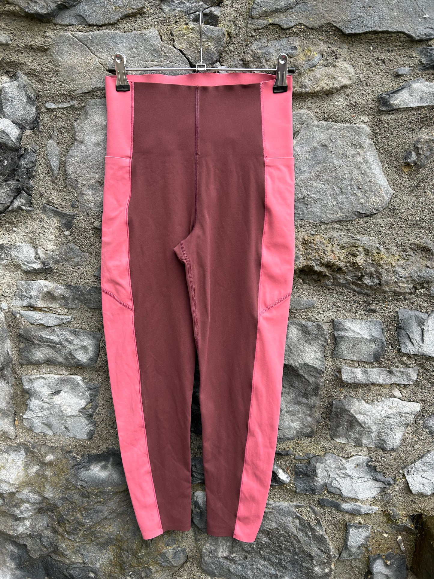 Power Pink&maroon 7/8 leggings uk 8