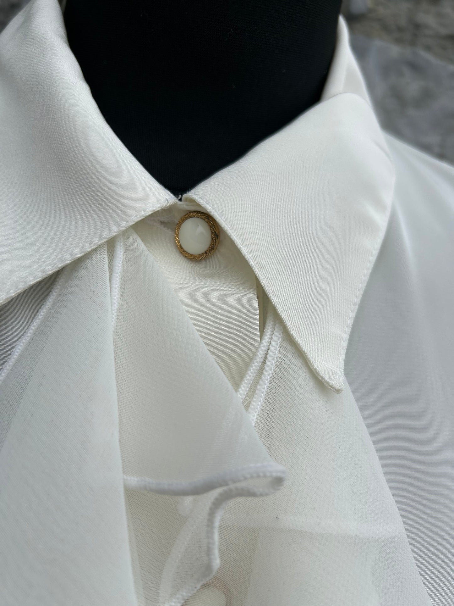 90s white ruffles blouse uk 10