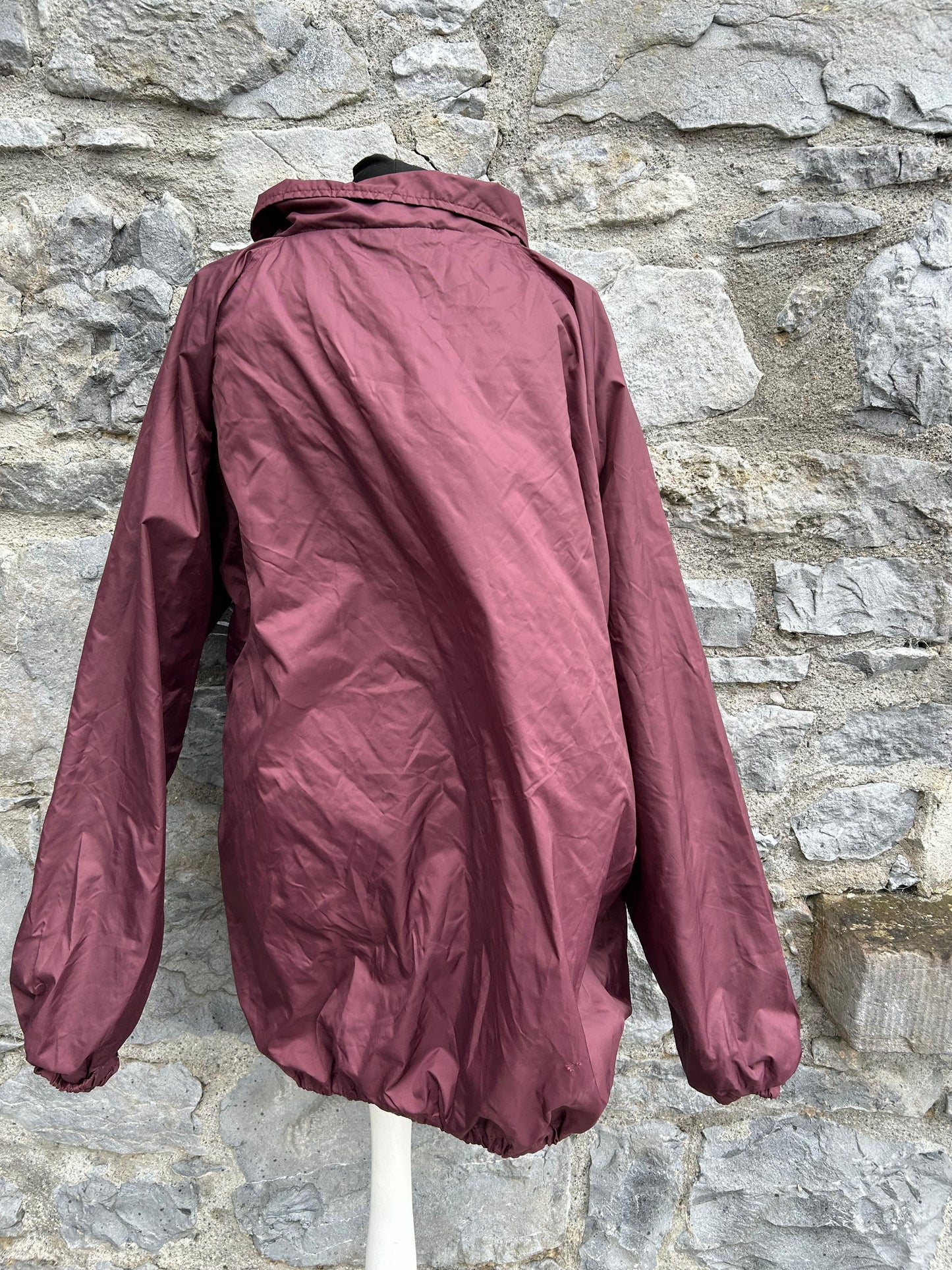 80s maroon waterproof jacket XL