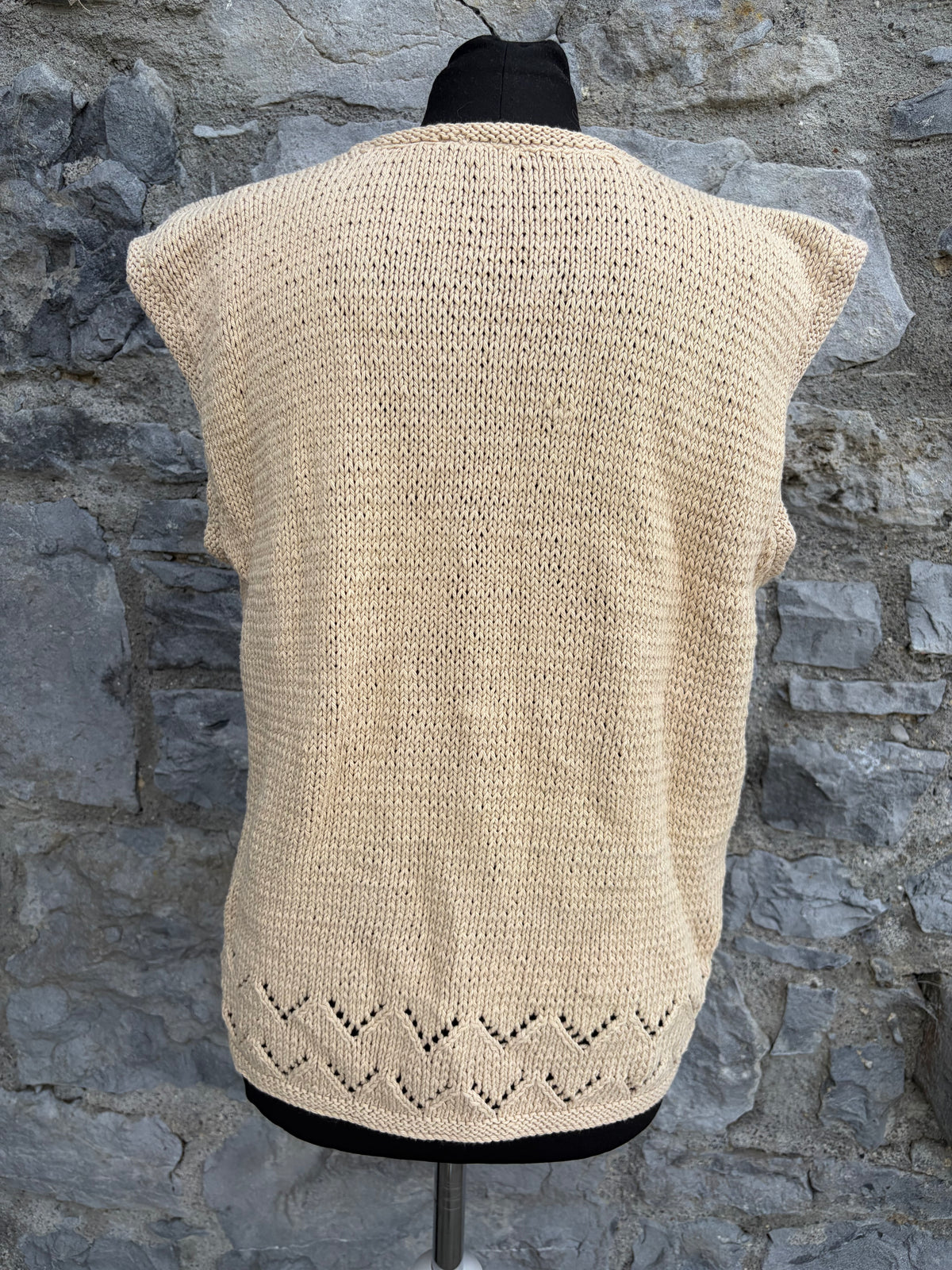 90s beige handmade gilet uk 14-16