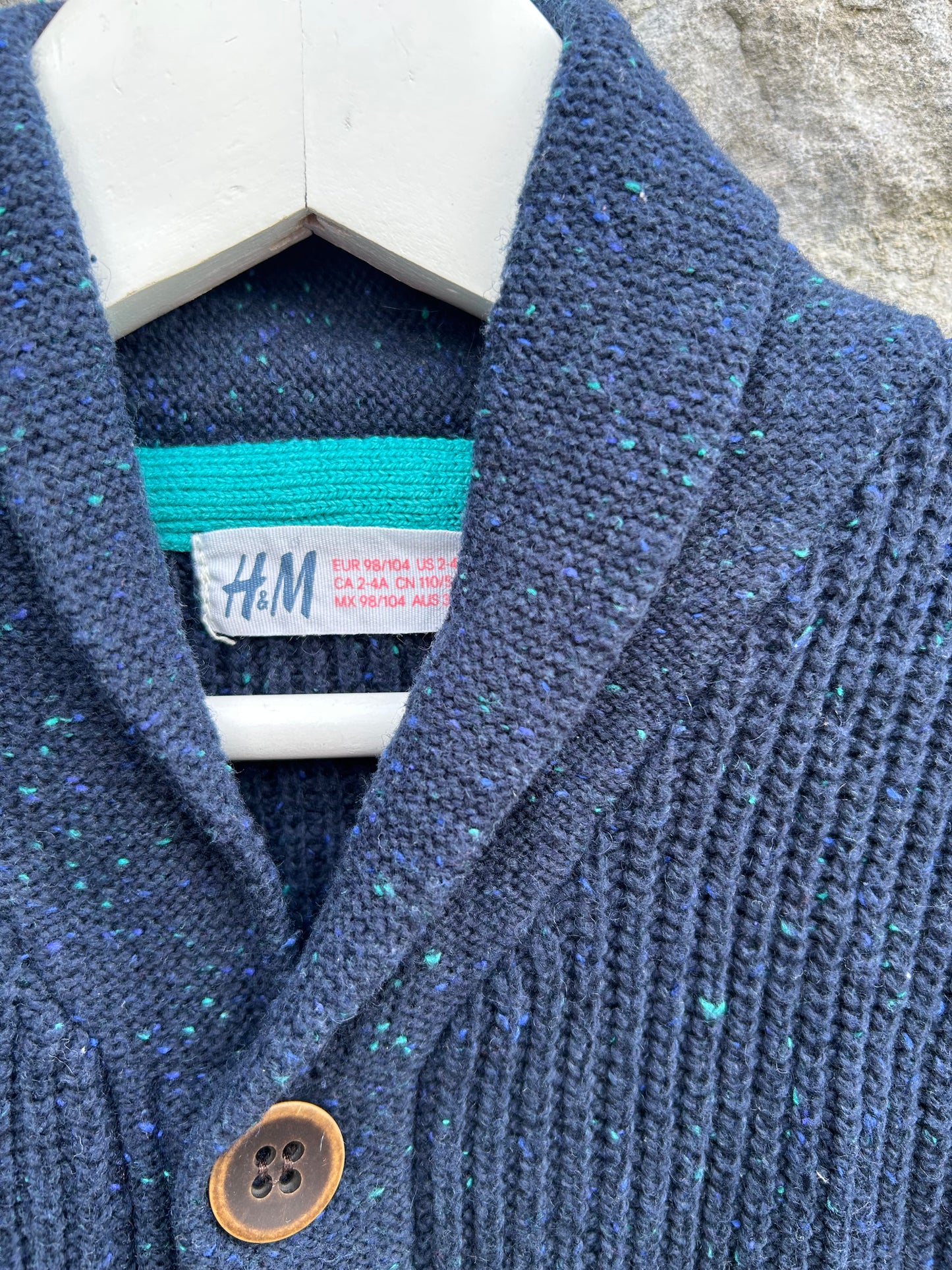 Navy melange cardigan  3-4y (98-104cm)