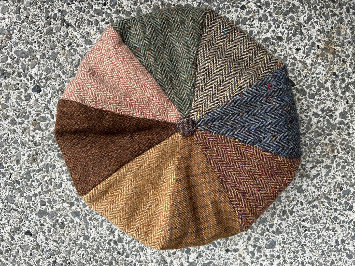 Patchwork tweed cap