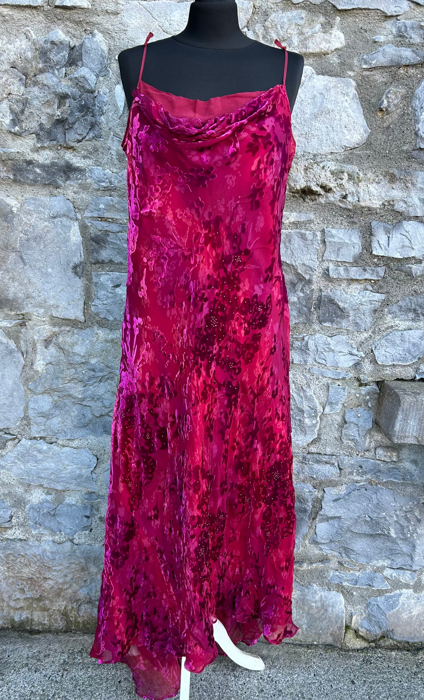 Y2K pink velvet dress uk 16-18