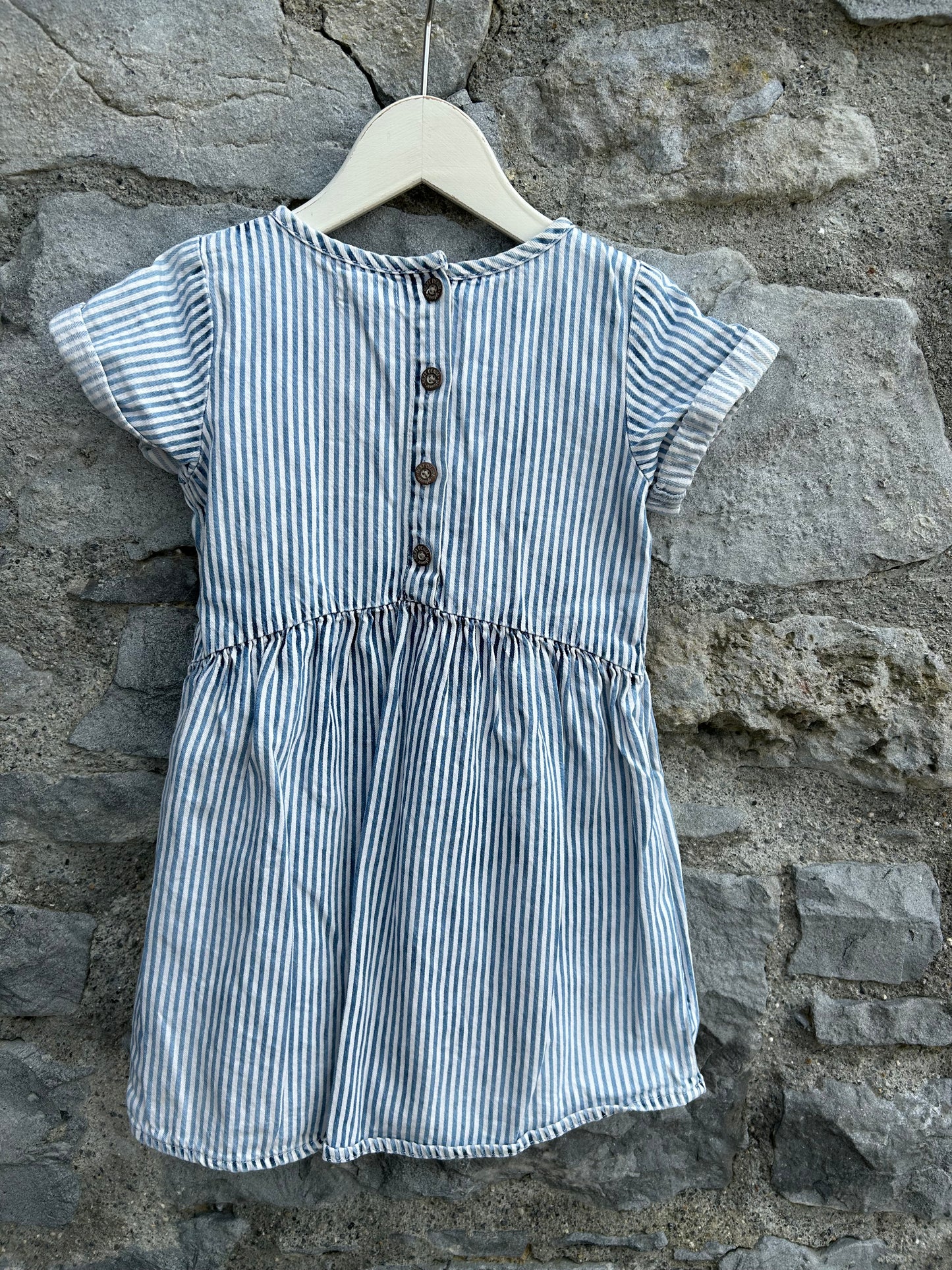 Blue stripy denim dress  2-3y (92-98cm)