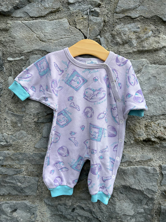 80s toys purple onesie  0-3m (56-62cm)