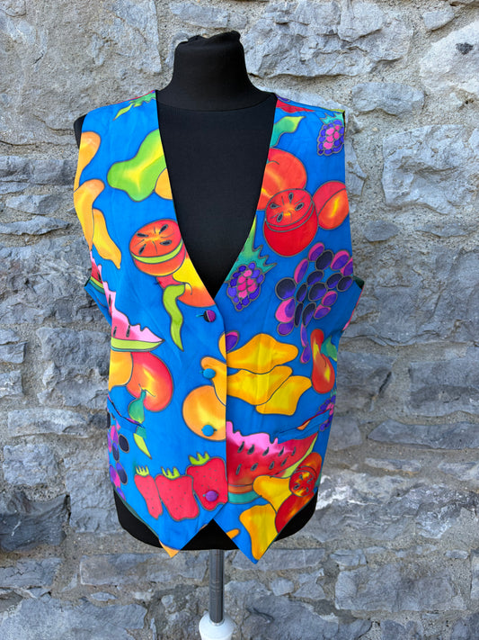 80s colourful fruit waistcoat Large